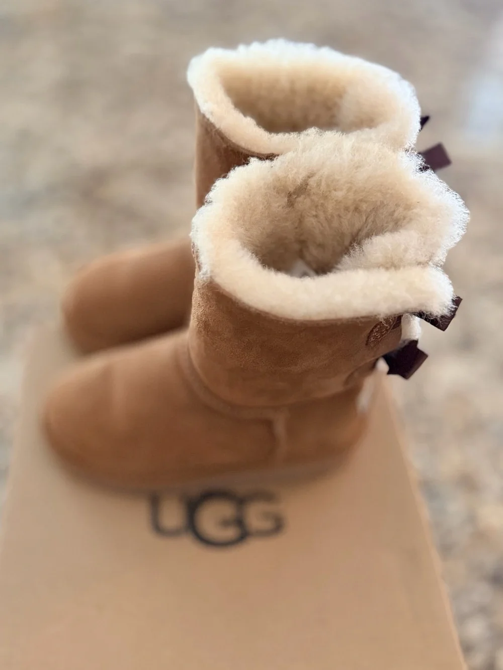 New - In Box - UGG Bailey Bow Boot - Chestnut - Toddler Size 10